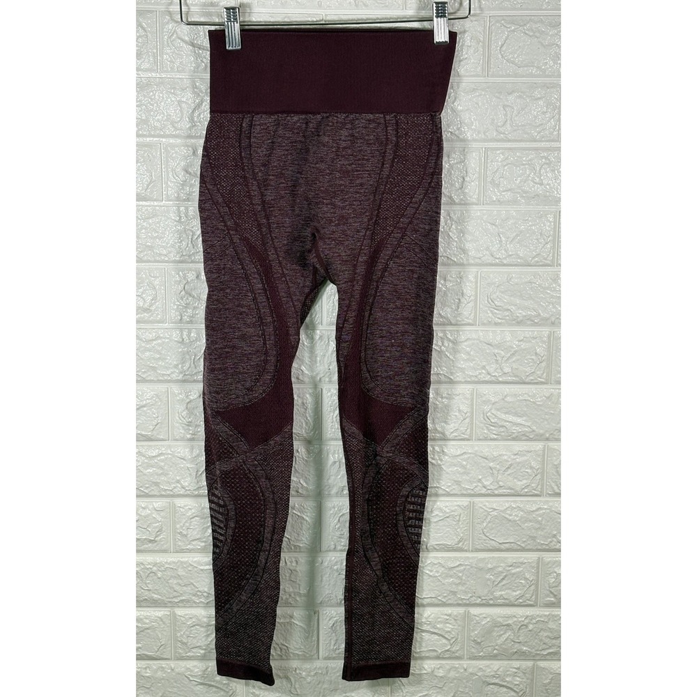 UNBRANDED WOMENS YOGA GYM LEGGINGS SIZE‎ SMALL BURGUNDY ACTIVEWEAR